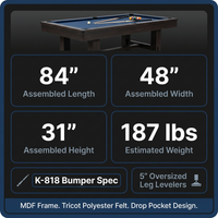 Billiard Table, Pool Table, Game Table, Game Room Indoor Standard Pool Table — Results & Stats